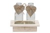 HOUTEN REK 2 FLESSEN+HART WIT 15X10X16CM