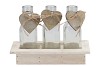 SECHOIR EN BOIS + 3-BOUTEILLES+COEUR BLANC 20X10X16CM