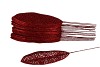 PICK BLAD OVAAL OP DRAAD 14X6CM ROOD GLITTER L25CM PER 25 STUKS