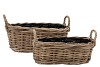 ROTAN MAND OVAAL 44X21X17CM + OREN H24CM 2-DELIG