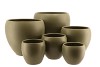 VINCI ARMY GREEN FLOWER POT 14X11CM