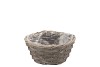 WICKER BOWL BASKET ROUND GREY 19X9CM