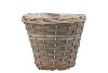 WICKER POT BASKET ROUND GREY 19X16CM