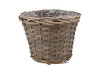 WICKER POT BASKET ROUND GREY 22X18CM