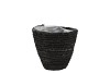 SEAGRASS STRAW BASKET POT BLACK 12X12CM NM