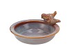 IRON STONE BIRD BOWL GLAZED PINK 23X5CM NM