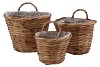 RATTAN BASKET WALL HANGER 3PCS 30X25X25CM NM