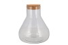 GLASS MILK BOTTLE ROCA CLEAR CORK 22X25CM