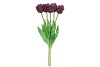 SILK TULIP BOUQUET PAPAGAYO 5X PURPLE 39CM NM