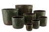 IRON STONE GREEN GLAZED POT 12X11CM NM