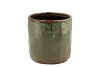 IRON STONE GREEN GLAZED POT 13X13CM NM