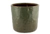 IRON STONE GREEN GLAZED POT 21X19CM NM