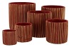 STRIPES RED GOLD CYLINDER POT 9X8CM NM