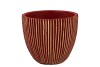 STRIPES RED GOLD EGG POT 14X13CM NM