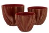 STRIPES RED GOLD EGG POT 16X15CM NM