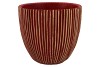 STRIPES RED GOLD EGG POT 18X17CM NM