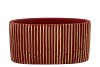 STRIPES RED GOLD OVAL POT 23X12X11CM NM