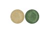 MELAMINE SHINE OLIVE GREEN/GOLD PLATE ROUND ASS 22X22X2CM