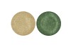 MELAMINE SHINE OLIVE GREEN/GOLD PLATE ROUND ASS 28X28X2CM