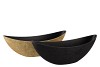 MELAMINE SHINE BLACK/GOLD BOAT OVAL 39X12X13CM