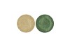 MELAMINE SHINE OLIVE GREEN/GOLD PLATE ROUND ASS 18X18X2CM