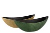 MELAMINE SHINE OLIVE GREEN/GOLD BOAT OVAL 39X12X13CM