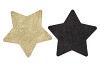 MELAMINE SHINE BLACK/GOLD PLATE STAR 28X28X1CM