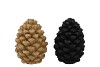 JINGLE GOLD/BLACK PINECONE ASS 7X7X10CM NM