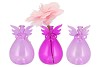 SPARKLY FUCHSIA/PINK ANGEL GLASS VASE 7X12CM