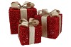 SPARKLE RED/GOLD GIFTBOX WITH LED S/3 25X20CM