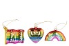 GLASSBALL ORNAMENTS LET LOVE RULE 10X3X6CM