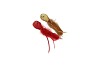 DECO SHINE BIRD CLIP RED/GOLD 16CM ASS PER 2