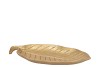 WOOD TRAY LEAF CURVED GOLD 29X18X3CM NM