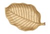 WOOD TRAY LEAF CURVED GOLD 29X18X3CM NM