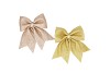 DECO SHINE BOW CHAMPAGNE/GOLD 12X13CM ASS PER 2