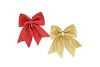 DECO SHINE BOW RED/GOLD 12X13CM ASS PER 2