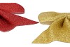 DECO SHINE BOW RED/GOLD 12X13CM ASS PER 2