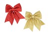 DECO SHINE BOW RED/GOLD 19X24CM ASS