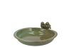 IRON STONE BIRD BOWL GLAZED GREEN  23X5CM