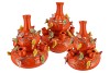 BIRD VASE ORANGE BUBBLES 33X37CM NM