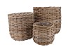 RATTAN IVY CAULDRON NATURAL SET 3 25X23/35X33/44X40CM