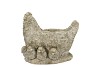 CONCRETE FARM GREY  CHICKEN FAMILY PLANTER 18X13X15CM NM