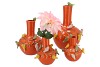 BIRD VASE ORANGE TUBE 26X33CM NM