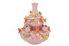 BIRD VASE LIGHT PINK BUBBLES 33X37CM NM