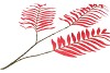 SILK PALM LEAF RED 87CM NM