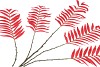 SILK PALM LEAF RED 125CM NM