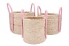 VENICE FUCHSIA/PINK BASKET HANDLE SET 3 35X28/32X26/26X25 NM