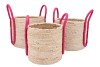 VENICE FUCHSIA/PINK BASKET HANDLE SET 3 35X28/32X26/26X25 NM