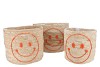 SMILEY YELLOW/ORANGE BASKET SET 3 35X28/32X26/26X25CM NM