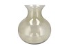 MIRA OLIVE GREEN GLASS CONE NECK SPHERE VASE 25X25X27CM